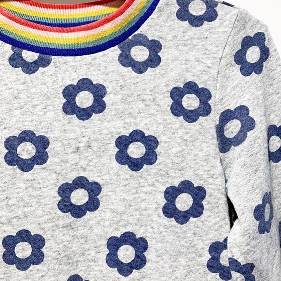 Mini Boden Long Sleeve Floral Sweatshirt Dress Size 11/12 Rainbow - Picture 6 of 11